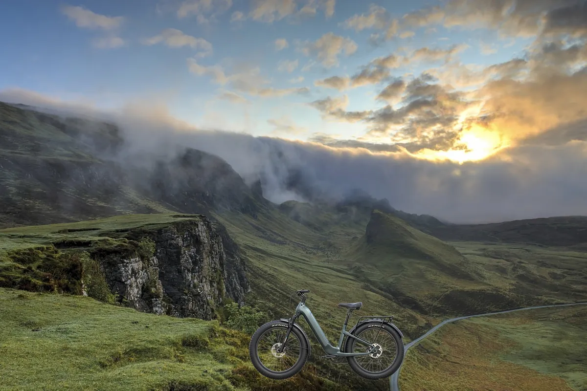 Fat tire ebike on snow trail – Glacier Fat-Trek all-season ebike